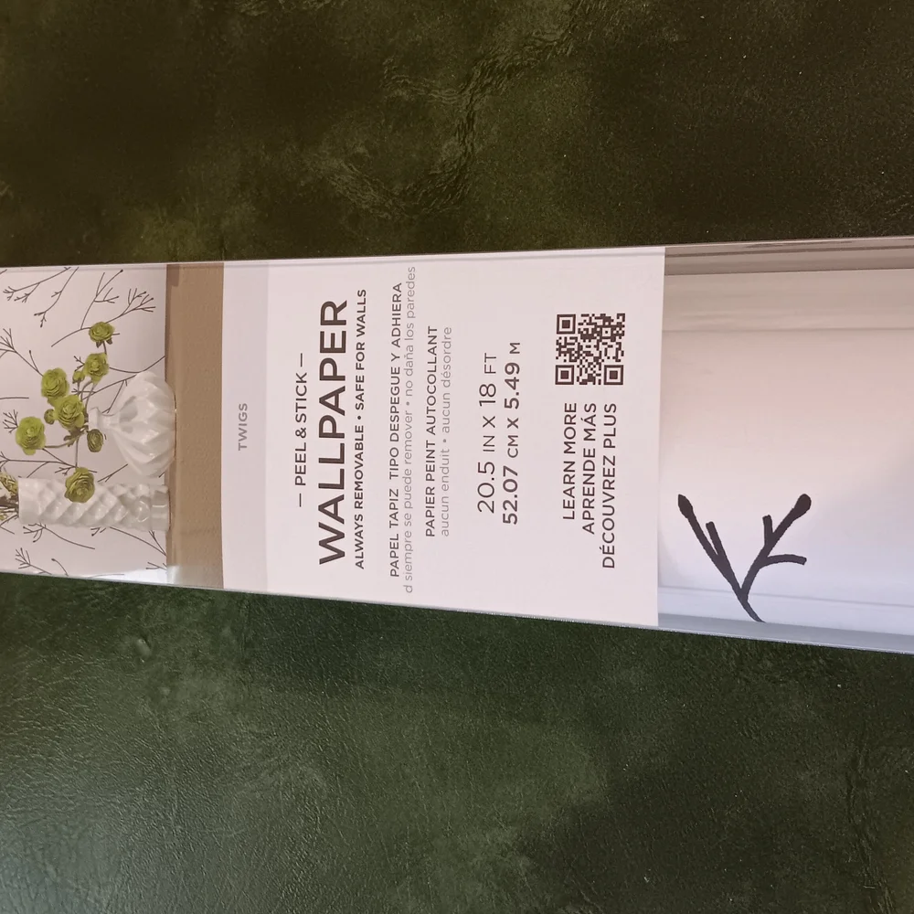 Elegant White and Black Stick On Wallpaper